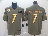 Nike Steelers 7 Ben Roethlisberger 2019 Olive Gold Salute To Service Limited Jersey,baseball caps,new era cap wholesale,wholesale hats